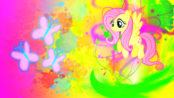 Size: 1920x1080 | Tagged: safe, artist:sgtwaflez, fluttershy, pegasus, pony, female, mare, solo, wallpaper