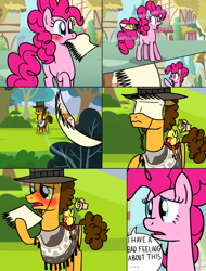 Size: 1024x1347 | Tagged: dead source, safe, artist:jollyjoltik, boneless, boneless 2, cheese sandwich, pinkie pie, earth pony, pony, blushing, cheesepie, comic, female, male, shipping, straight