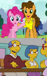 Size: 938x1516 | Tagged: safe, edit, edited screencap, screencap, cheese sandwich, pinkie pie, earth pony, pony, pinkie pride, cheesepie, female, male, milhouse van houten, shipping, straight, the simpsons