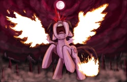 Size: 1236x800 | Tagged: safe, artist:ladyanidraws, derpibooru import, twilight sparkle, twilight sparkle (alicorn), alicorn, pony, angry, female, fire, mare, on fire, rage, solo, sparkles