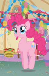 Size: 600x927 | Tagged: safe, artist:pickletoez, pinkie pie, earth pony, pony, balloon, female, mare, pink coat, pink mane, solo