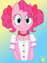 Size: 768x1024 | Tagged: safe, artist:foxtailboyd, pinkie pie, pony, bipedal, clothes, solo