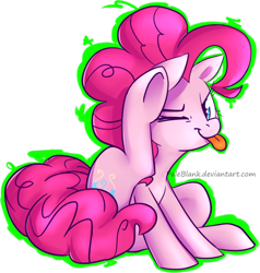 Size: 800x841 | Tagged: dead source, safe, artist:paleblank, pinkie pie, earth pony, pony, :p, behaving like a dog, cute, diapinkes, ear scratch, flexible, one eye closed, puppy pie, scratching, solo, tongue out, underhoof, wink
