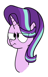 Size: 466x746 | Tagged: safe, artist:christheblue, artist:marcibel, starlight glimmer, pony, unicorn, bust, female, grumpy, mare, simple background, starlight is not amused, unamused, white background