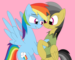 Size: 1138x916 | Tagged: safe, artist:hyolark, derpibooru import, daring do, rainbow dash, pegasus, pony, bedroom eyes