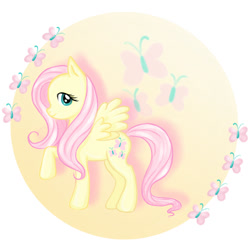 Size: 1000x1000 | Tagged: safe, artist:yukiyuuuuuu, fluttershy, pegasus, pony, female, mare, pixiv, solo