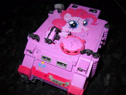 Size: 3648x2736 | Tagged: safe, artist:40kponyguy, pinkie pie, bolter, crossover, figurine, gaming miniature, gun, irl, metal bawkses, miniature, photo, rhino tank, space marine, storm bolter, vehicle, warhammer (game), warhammer 40k, weapon