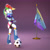 Size: 2000x2000 | Tagged: safe, artist:3d thread, artist:creatorofpony, derpibooru import, rainbow dash, equestria girls, /mlp/, 3d, 3d model, 4chan cup, 4chan cup scarf, blender, boots, clothes, compression shorts, flag, flag pole, football, scarf, skirt, solo, wristband