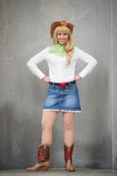 Size: 640x960 | Tagged: safe, applejack, human, equestria girls, cosplay, irl, irl human, photo, solo