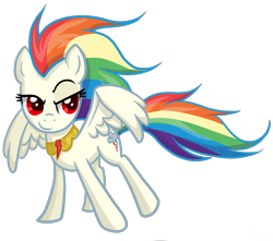 Size: 2448x2160 | Tagged: safe, artist:thecheeseburger, derpibooru import, rainbow dash, pegasus, pony, backwards cutie mark, element of loyalty, solo, super rainbow dash