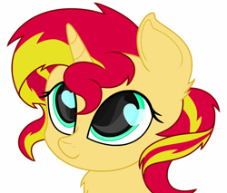 Size: 4450x3800 | Tagged: safe, artist:starstridepony, sunset shimmer, pony, unicorn, chest fluff, cute, ear fluff, legitimately amazing mspaint, ms paint, shimmerbetes, simple background, white background