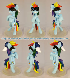 Size: 1024x1138 | Tagged: safe, artist:aachi-chan, derpibooru import, rainbow dash, pegasus, pony, hat, sculpture, solo, sunglasses