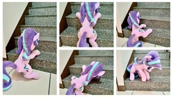 Size: 1024x576 | Tagged: safe, artist:nekokevin, starlight glimmer, pony, unicorn, series:nekokevin's glimmy, climbing, comic, irl, photo, plushie, solo, stairs