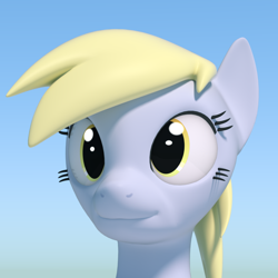 Size: 1050x1050 | Tagged: safe, artist:arctic-pony, derpy hooves, pegasus, pony, 3d, blender, cgi, cycles, female, mare, solo, underp