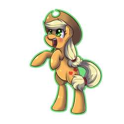 Size: 1024x1024 | Tagged: safe, artist:tikrs007, applejack, earth pony, pony, freckles, simple background, solo