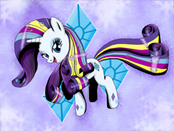 Size: 1024x768 | Tagged: safe, artist:ferrokiva, rarity, pony, unicorn, female, mare, rainbow power, solo