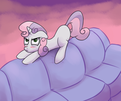 Size: 1920x1600 | Tagged: safe, artist:zapplebow, sweetie belle, behaving like a cat, cute, diasweetes, kitty belle, sofa, solo