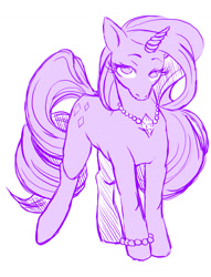 Size: 909x1190 | Tagged: safe, artist:punksm0ker, rarity, pony, unicorn, female, horn, jewelry, mare, necklace, solo