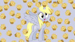 Size: 1920x1080 | Tagged: safe, artist:james-the-brony1, derpy hooves, alicorn, pony, derpicorn, element of harmony, food, muffin, muffin queen, race swap, solo, vector, wallpaper
