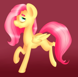 Size: 1250x1231 | Tagged: safe, artist:ponycide, fluttershy, pegasus, pony, bags under eyes, simple background, solo