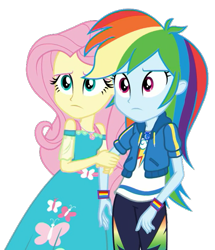 Size: 607x707 | Tagged: safe, derpibooru import, edit, edited screencap, editor:php77, screencap, fluttershy, rainbow dash, better together, equestria girls, rollercoaster of friendship, background removed, female, geode of fauna, geode of super speed, magical geodes, shipping fuel, simple background, transparent background