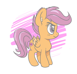 Size: 2300x2200 | Tagged: safe, artist:zapplebow, scootaloo, pegasus, pony, ear fluff, female, filly, looking at something, solo