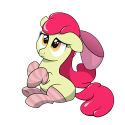 Size: 6000x6000 | Tagged: safe, artist:zapplebow, apple bloom, absurd resolution, adorabloom, clothes, cute, socks, solo, striped socks