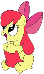 Size: 1375x2300 | Tagged: safe, artist:zapplebow, apple bloom, adorabloom, cute, open mouth, simple background, solo, transparent background