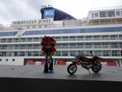 Size: 4608x3456 | Tagged: safe, artist:franklin, sunset shimmer, equestria girls, cruise ship, doll, equestria girls minis, motorcycle, singapore, toy