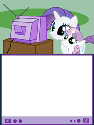 Size: 563x752 | Tagged: safe, rarity, sweetie belle, pony, unicorn, blank, exploitable meme, meme, obligatory pony, tv meme