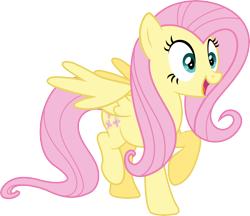 Size: 6000x5185 | Tagged: safe, artist:vulthuryol00, fluttershy, pegasus, pony, absurd resolution, raised leg, simple background, solo, transparent background, vector