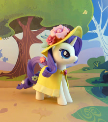 Size: 793x900 | Tagged: safe, artist:krowzivitch, rarity, pony, unicorn, clothes, craft, figurine, flower, flower in tail, hat, sculpture, solo