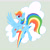 Size: 3000x3000 | Tagged: safe, artist:whiten747, derpibooru import, rainbow dash, pegasus, pony, cloud, cutie mark, solo, spread wings, wings