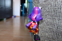 Size: 6000x4000 | Tagged: safe, artist:artofmagicpoland, sunset shimmer, twilight sparkle, twilight sparkle (alicorn), alicorn, equestria girls, climbing, doll, equestria girls minis, eyes on the prize, female, lesbian, shipping, sunsetsparkle, toy