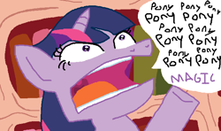 Size: 686x406 | Tagged: safe, artist:creepycurse, derpibooru import, twilight sparkle, faic, one word, solo, text