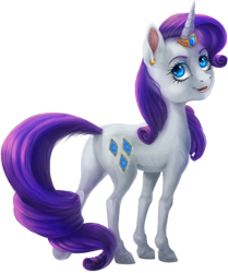 Size: 716x856 | Tagged: safe, artist:gor1ck, rarity, classical unicorn, pony, unicorn, ear piercing, gem, horn ring, leonine tail, piercing, solo