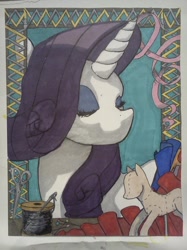 Size: 1280x1707 | Tagged: dead source, safe, artist:sparkafterdark, rarity, pony, unicorn, bust, portrait, solo, traditional art