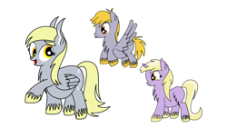 Size: 1280x720 | Tagged: safe, artist:dinkyuniverse, crackle pop, derpy hooves, dinky hooves, pegasus, pony, brother and sister, family, female, male, mare, mother and child, mother and daughter, mother and son, parent and child, siblings