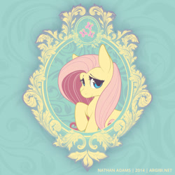 Size: 750x750 | Tagged: safe, artist:argibi, part of a set, fluttershy, pegasus, pony, bust, frame, portrait, solo