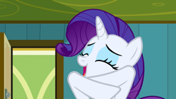 Size: 1280x720 | Tagged: safe, screencap, rarity, pony, unicorn, read it and weep, female, horn, mare, purple mane, solo, white coat