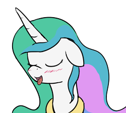 Size: 1030x924 | Tagged: safe, artist:godofsteak, princess celestia, alicorn, pony, blushing, bust, eyes closed, female, mare, simple background, solo, tongue out, transparent background