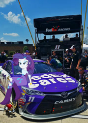 Size: 600x838 | Tagged: safe, rarity, equestria girls, car, denny hamlin, equestria girls in real life, nascar, photo, race track, racecar, racing, toyota, toyota camry