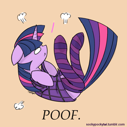 Size: 1000x1000 | Tagged: safe, artist:thattagen, derpibooru import, twilight sparkle, clothes, shirt, socks, solo, striped socks