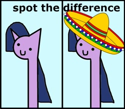 Size: 800x700 | Tagged: safe, artist:wollap, derpibooru import, twilight sparkle, sombrero, spot the difference