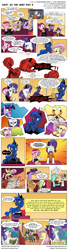 Size: 1307x4786 | Tagged: safe, artist:doublewbrothers, artist:pony-berserker, artist:saturdaymorningproj, applejack, big macintosh, bon bon, bulk biceps, fluttershy, granny smith, lyra heartstrings, princess celestia, princess luna, rarity, sweetie drops, thunderlane, twilight sparkle, twilight velvet, oc, oc:tom the crab, alicorn, earth pony, pegasus, pony, unicorn, comic:rarity get your sword, book, clothes, comic, court, courtroom, dark comedy, gavel, implied death, implied hanging, judge, male, prison outfit, stallion, toilet, trial, uselesstia