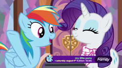 Size: 1280x720 | Tagged: safe, derpibooru import, screencap, rainbow dash, rarity, pegasus, pony, unicorn, season 8, the end in friend, spoiler:s08