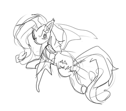 Size: 600x529 | Tagged: safe, artist:zira22_don, fluttershy, flutterbat, monochrome, pixiv, solo