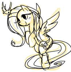 Size: 600x606 | Tagged: safe, artist:zira22_don, fluttershy, pegasus, pony, female, mare, pixiv, solo