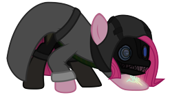 Size: 5400x3000 | Tagged: safe, artist:mythilas, pinkie pie, earth pony, pony, clothes, corvo attano, cosplay, crossover, dishonored, mask, pinkamena diane pie