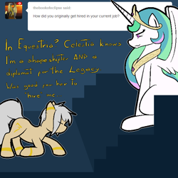 Size: 666x666 | Tagged: safe, artist:shenhibiki, princess celestia, oc, oc:shenhibiki, alicorn, pony, tumblr